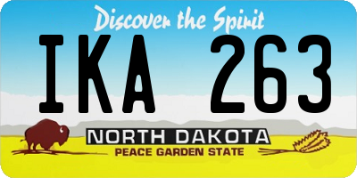 ND license plate IKA263