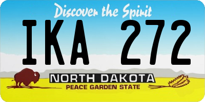 ND license plate IKA272