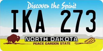 ND license plate IKA273