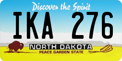 ND license plate IKA276