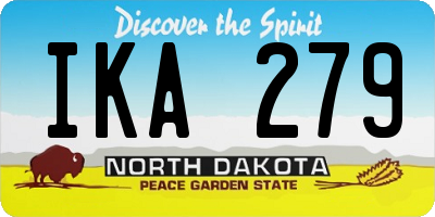 ND license plate IKA279