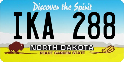 ND license plate IKA288