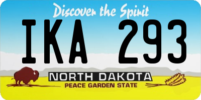ND license plate IKA293
