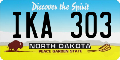 ND license plate IKA303