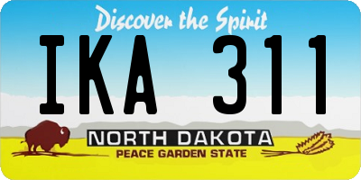 ND license plate IKA311