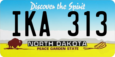 ND license plate IKA313
