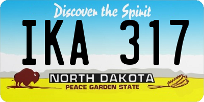 ND license plate IKA317
