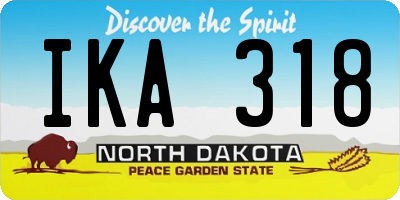 ND license plate IKA318