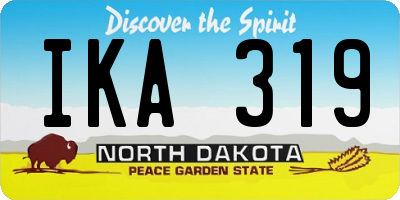 ND license plate IKA319