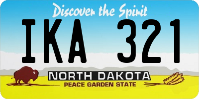 ND license plate IKA321