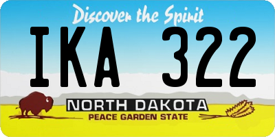 ND license plate IKA322