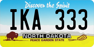 ND license plate IKA333