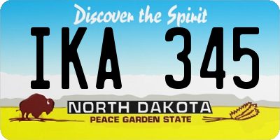 ND license plate IKA345