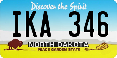 ND license plate IKA346