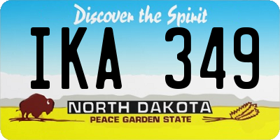 ND license plate IKA349