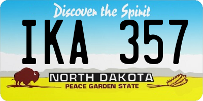 ND license plate IKA357