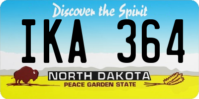 ND license plate IKA364