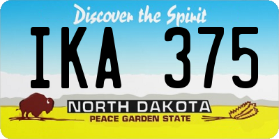 ND license plate IKA375