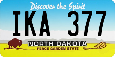ND license plate IKA377