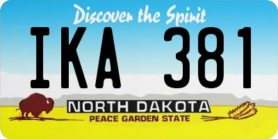 ND license plate IKA381