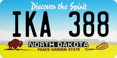 ND license plate IKA388