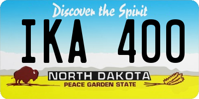 ND license plate IKA400