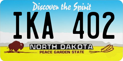 ND license plate IKA402