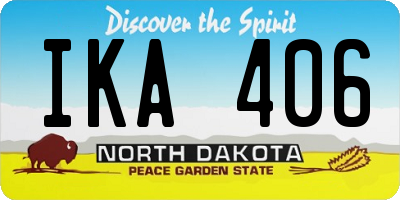 ND license plate IKA406