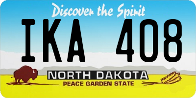ND license plate IKA408