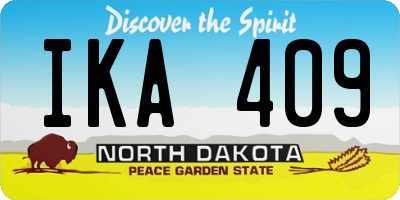 ND license plate IKA409