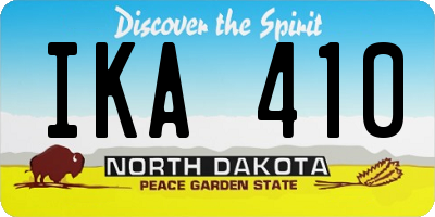 ND license plate IKA410