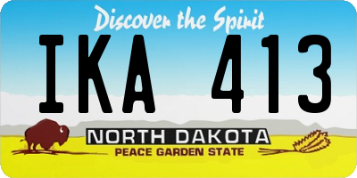 ND license plate IKA413
