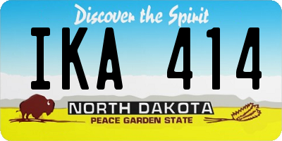 ND license plate IKA414
