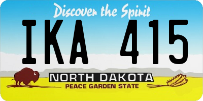 ND license plate IKA415