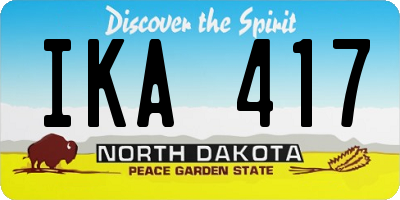 ND license plate IKA417