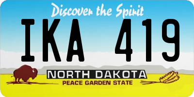 ND license plate IKA419