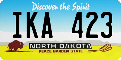 ND license plate IKA423