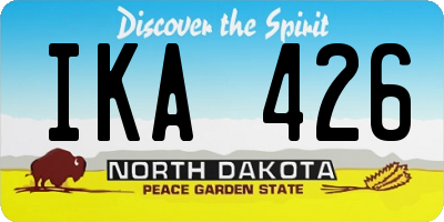 ND license plate IKA426