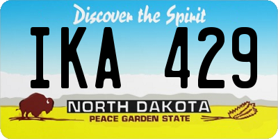ND license plate IKA429