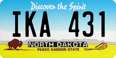 ND license plate IKA431