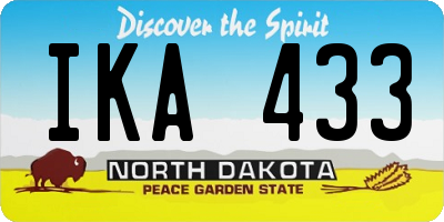 ND license plate IKA433