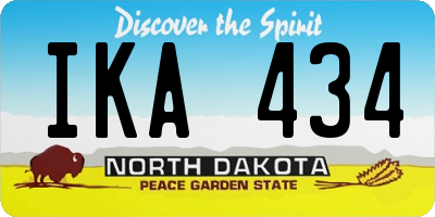 ND license plate IKA434