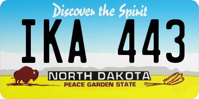 ND license plate IKA443