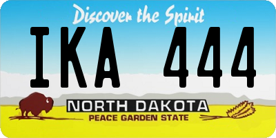 ND license plate IKA444