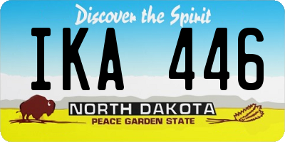 ND license plate IKA446