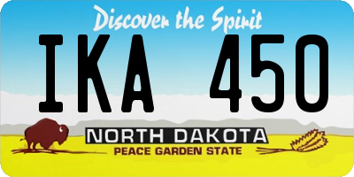 ND license plate IKA450