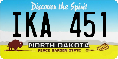 ND license plate IKA451