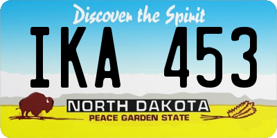 ND license plate IKA453