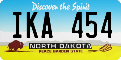 ND license plate IKA454