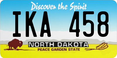 ND license plate IKA458